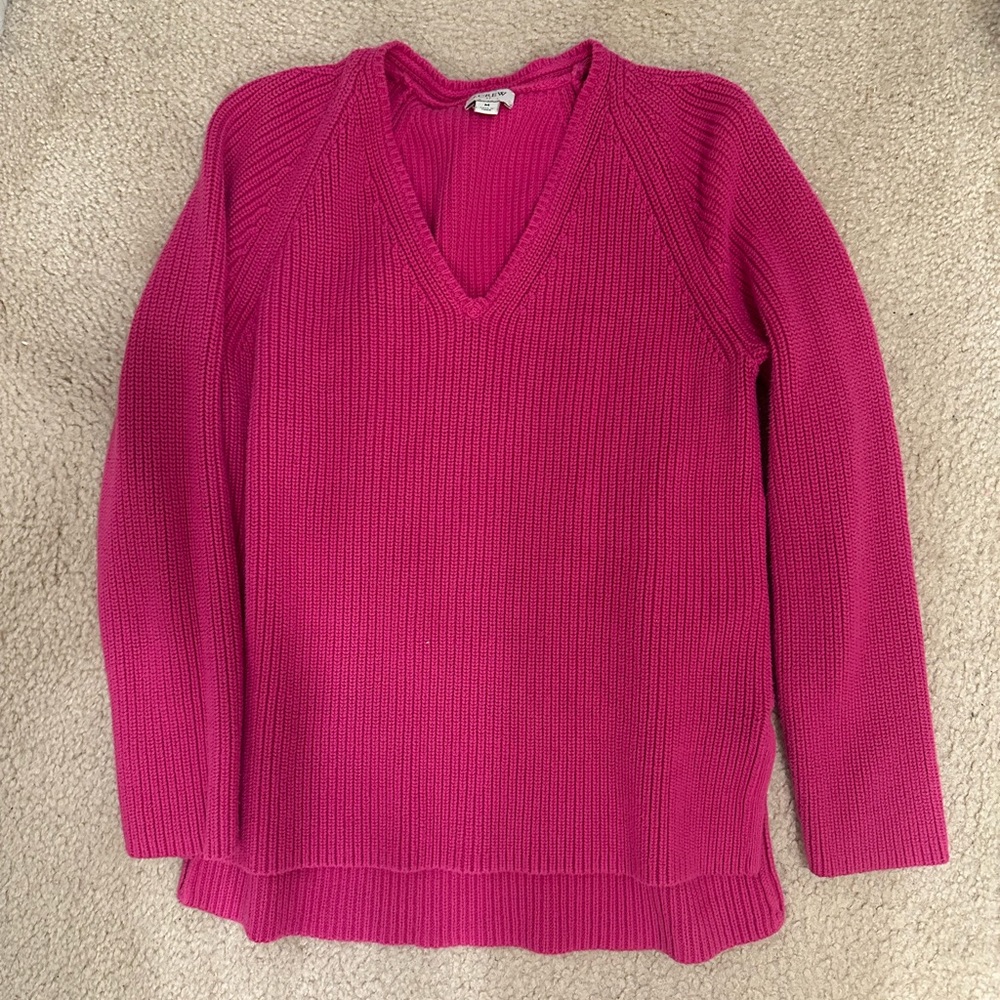 J Crew pink v-neck sweater